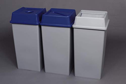Rubbermaid Commercial Products Untouchable Container Trash Can/Wastebasket Lid, Gray, Square Swing Top, Compatible with 35/50 Gallon Untouchable Square Containers