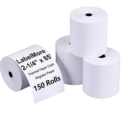 LabelMore 2-1/4" X 85' Thermal Receipt Paper, Credit Card Paper Rolls Thermal, Cash Register Roll, Premium Pos Printer Paper (150 Rolls) - size: 2-1/4" x 85'(150 Rolls)