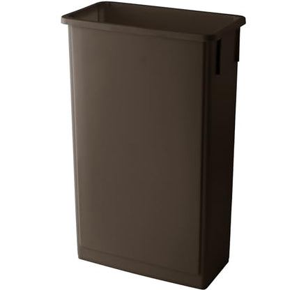 23 Gallon Brown Slim Tall Plastic Industrial Trash Cans for Kitchen and Restaurant - color: Brown, size: 23 Gallon