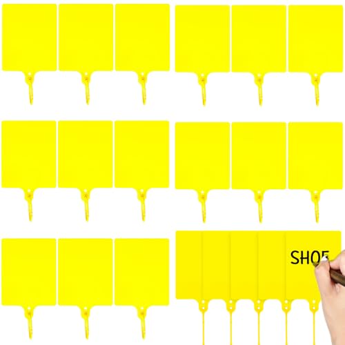 Youyole Plastic Seal Tags Self-Lock 250mm,Yellow,3.1 X 3.94 Inches - color: Yellow, size: 3.1 x 3.94 Inches
