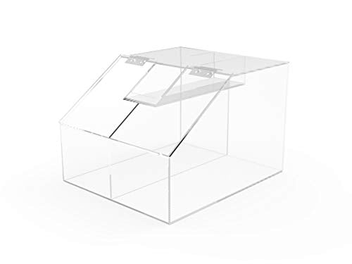 FixtureDisplays® 2.5 Gallon Acrylic Candy Bin, 2 Compartments, Scoop Holder 10" W X 8" H X 12" D 19491