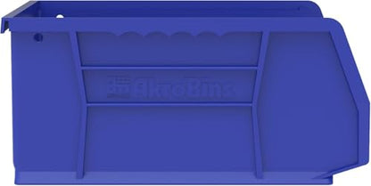 Akro-Mils 30235 AkroBins Plastic Storage Bins, 11"x11"x5", Blue, 6-Pack - color: Blue