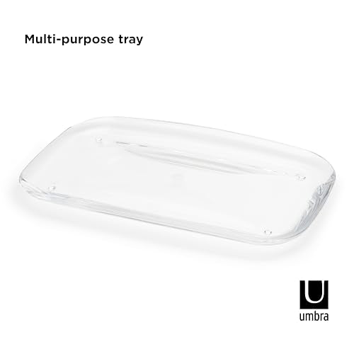 Umbra Droplet Amenity Tray, Molded Acrylic Vanity Organizer, Clear