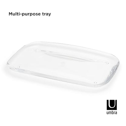 Umbra Droplet Amenity Tray, Molded Acrylic Vanity Organizer, Clear
