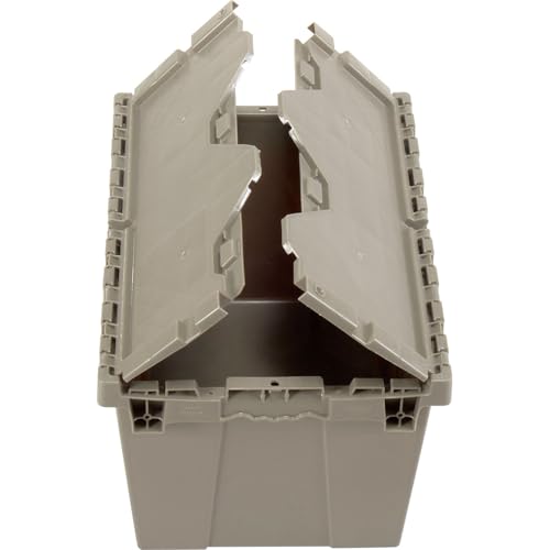 Monoflo Global Industrial Distribution Container With Hinged Lid 23-3/4x19-1/4x12-1/2 Gray