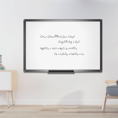 VIZ-PRO Magnetic Dry Erase Board, 48 x 24 Inches, Black Aluminium Frame - size: 48 x 24 Inches