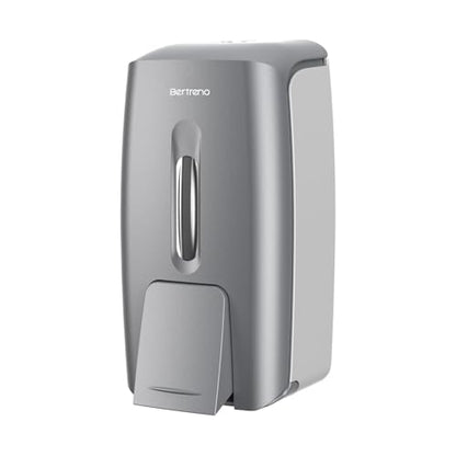 Commercial Soap Dispenser Wall Mount Manual Pump Hand Soap Dispenser 800ml Gel Liquid Hand Sanitizer Dispenser Self Adhesive for Home Bathroom (Silver) - color: Silver