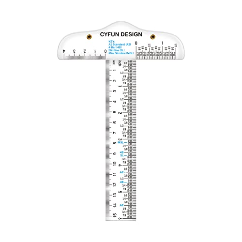 BAOFALI 6 Inches/15cm Acrylic Clear T-Square Ruler, Dual Side Measuring, Transparent, for Crafting, Drafting & General Layout Work - color: T-Square Ruler