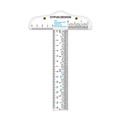 BAOFALI 6 Inches/15cm Acrylic Clear T-Square Ruler, Dual Side Measuring, Transparent, for Crafting, Drafting & General Layout Work - color: T-Square Ruler