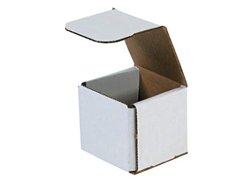 Secure Seal Shipping Boxes - 3x3x3" Mailers - White Foldable Corrugated Cardboard Packaging for Mailing, Moving, Storage, and Organizing - Strong Lightweight Foldable (Bulk 100 Pack) - size: 3x3x3 Pack of 100