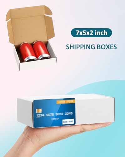 Shipping Boxes 7x5x2 inches Small Mailing Boxes 50 Pack White Cardboard Corrugated Box Mailers - size: 7x5x2 inch