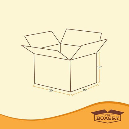 The Boxery 20"x16"x14" Heavy Duty Double Wall (ECT48) Boxes - 15 Count - size: 20x16x14"-15 PACK