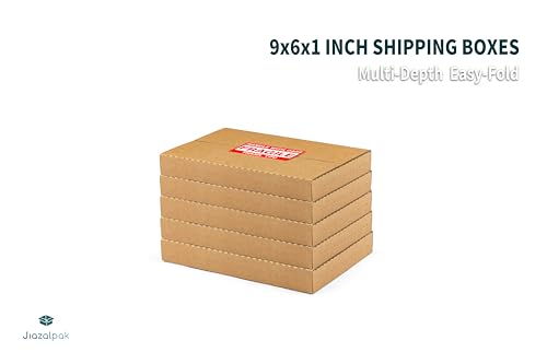 9x6x1 Inch Shipping Boxes for DVDs, CDs, Books Mailing, 50 Pack - color: Brown