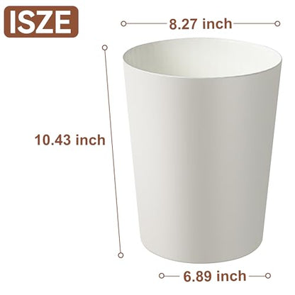 Soddeph 2.5 Gallon Trash Can,Plastic Garbage Recycling Bin,Waste Trash Bin,Round Container Bin Wastebasket forOffice,Home,Bathroom,Kitchen (White, 1 Pack) - color: White