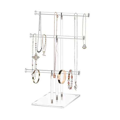 3-Tier Acrylic Jewelry Stand for Necklace Bracelet Tabletop Display