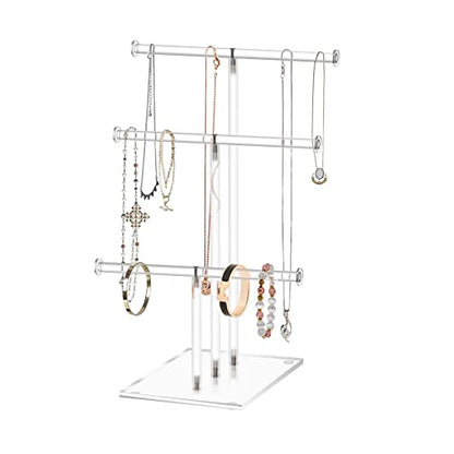 3-Tier Acrylic Jewelry Stand for Necklace Bracelet Tabletop Display