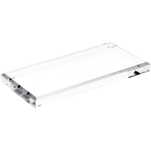 Plymor 6" W x 3" D x 0.5" H Clear Rectangular Display Base - size: 6" x 3" x 0.5"