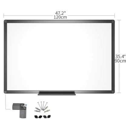 VIZ-PRO Magnetic Dry Erase Board, 48 x 36 Inches, Black Aluminium Frame - size: 48"W x 36"H