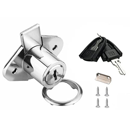 XIEHE 801 Office Furniture Desk Drawer Lock Cabinet Door Locker with Keys 7/8 in. Outside Diameter (1 Pack, Chrome, keyed different1) - color: Chrome, 1PACK, size: 801 Keyed Different