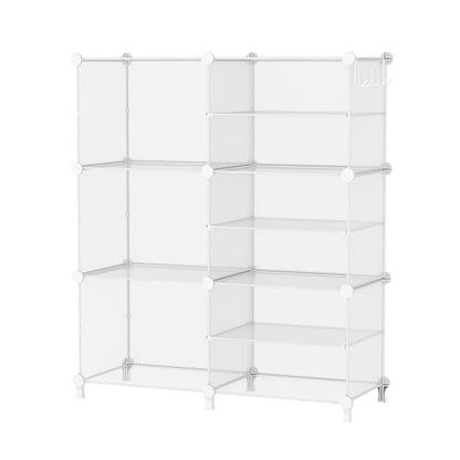 AWTATOS Closet Organizer 6 Cube Storage Shelves, Transparent Twill - color: Transparent Twill