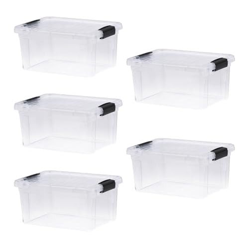 Superio 6.6 Quart Clear Plastic Storage Boxes with Lids, Stackable Organizer Containers, BPA-Free Storage Bins for Home, Office, School & Dorm, 5 Pack - size: 6.6 Quart