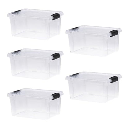 Superio 6.6 Quart Clear Plastic Storage Boxes with Lids, Stackable Organizer Containers, BPA-Free Storage Bins for Home, Office, School & Dorm, 5 Pack - size: 6.6 Quart