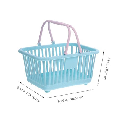 Cabilock Handheld Shopping Basket Plastic Storage Basket for Toys Home Sundries and Fruit Portable Grocery 6.29 X 5.11 X 3.14 in 2 Pack
