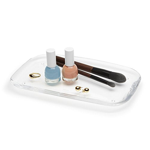 Umbra Droplet Amenity Tray, Molded Acrylic Vanity Organizer, Clear