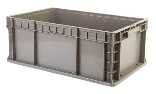 Hudson Exchange 24 x 15 x 9" (3 Pack, 10.5 Gallon) Straight Wall Handled Storage Container Tote, Gray/Brown - color: Gray/Brown