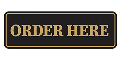 Signs ByLITA Standard Order Here Sign (Black Gold) - Medium - color: Black Gold, size: Medium (2.75" x 7")