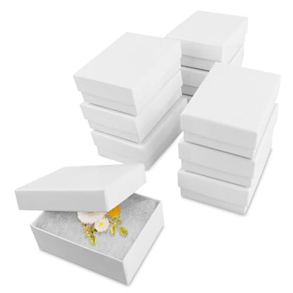 Cardboard White Jewelry Gift Boxes 10 Pack 3.08x2.3x1.1 inches, its apply to rings, earrings，brooch - color: White, size: 3.08 x 2.3 x 1.1 inches (Pack of 10)
