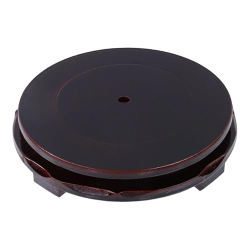 Wooden Display Stand Base 6.3" x 6.3" Wood Carved Craft Pedestal - size: Round, 6.3" x 6.3"