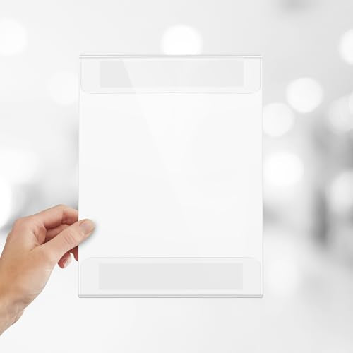 5x7 Acrylic Sign Holder Wall Mount 6 Pack - Clear Vertical Document Frame