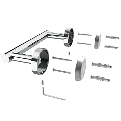 RARXTR Polished Finish Toilet Paper Holder SUS304 Stainless Steel Double Post Pivoting Toilet Paper Roll Holder Wall Mounted Toilet Tissue Holder for Commercial Bathroom RV - color: Polished Chrome