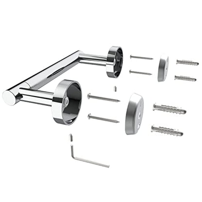 RARXTR Polished Finish Toilet Paper Holder SUS304 Stainless Steel Double Post Pivoting Toilet Paper Roll Holder Wall Mounted Toilet Tissue Holder for Commercial Bathroom RV - color: Polished Chrome