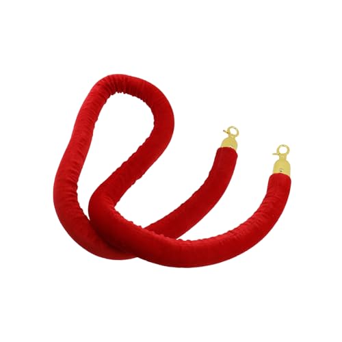 Oedema 4 Pcs Red Velvet Stanchion Rope 5 Ft Crowd Control Ropes Barrier Hanging Rope with Snap Hooks for Theaters Grand Openings - color: Red