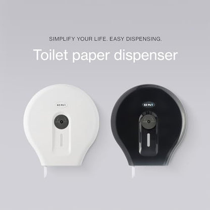 EZ-Pull Wall-Mounted 9" Single Jumbo Toilet Tissue Paper Dispenser for Restroom/Office/Commercial/Industrial, Pearl Black - style: Smoke