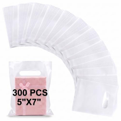 Maitys Clear 300 Pcs Small Plastic Bags with Handles 5x7 for Business - color: Clear