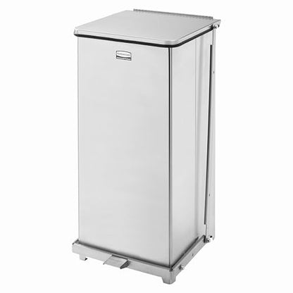 Rubbermaid Commercial Products Defenders Biohazard Steel Trash Can Step-On 13 GAL Stainless Steel Hospital/Doctor's Office/Healthcare Facilities - color: Stainless Steel, size: 13G