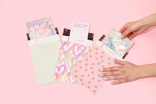 Pretty Package Store Poly Mailer 6x9, Pink Seeing Stars, 100 Pack - color: Seeing Stars, size: 6x9