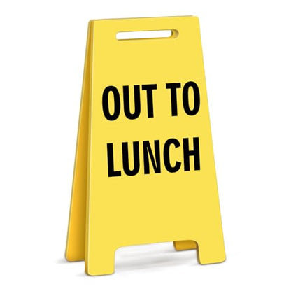 Funny Office Desk Accessories Decor OUT TO LUNCH Acrylic Mini Floor Do Not Disturb Sign Funny Cute Gag Office Decorations Gifts for Work Women - style: OUT TO LUNCH