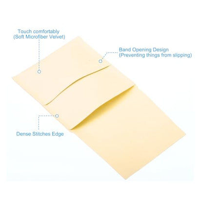 PATIKIL 10x10cm Jewelry Pouches with Band, 8 Pack Microfiber Portable Soft Storage Bags Packaging for Necklace Bracelet Earring Watch Rings Brooch, Beige - color: Beige