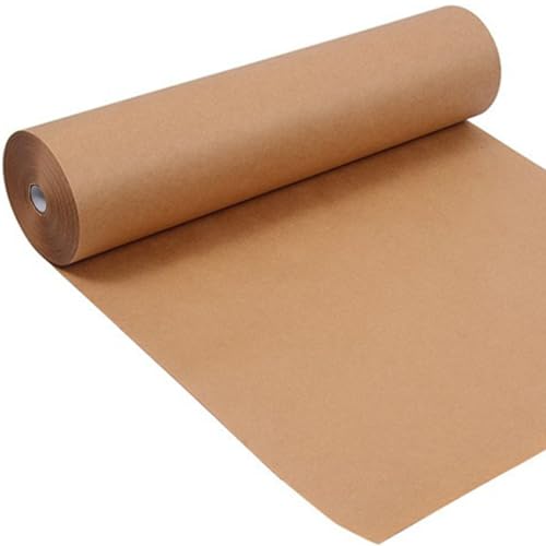 SMART&CASUAL 17.8"×3,600"(300') Brown Kraft Wrapping Paper for Craft Gift Bulletin Board Banner Bouquet Flower Table Covering Packing Shipping Moving 70GSM 50LB - color: Brown, size: 17.8" x 3600"
