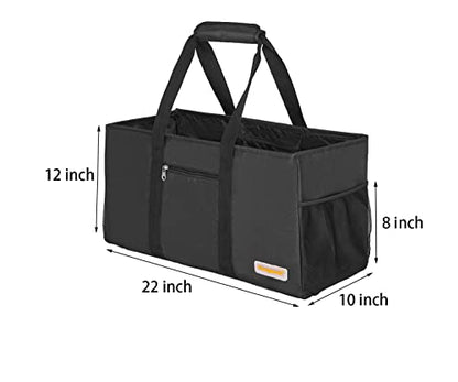 Extra Large Utility Tote Bag - Reusable Grocery Bags Foldable Heavy Duty - color: Black, size: 1 piece