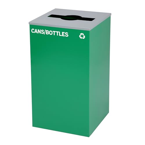 Alpine Mixed Lid Industries 29 Gallon Sturdy Steel Cube Recycling Container, Square Opening - 3 Color Cans Available Sold Separately (Lid Mixed Opening) - color: Lid Mixed Opening
