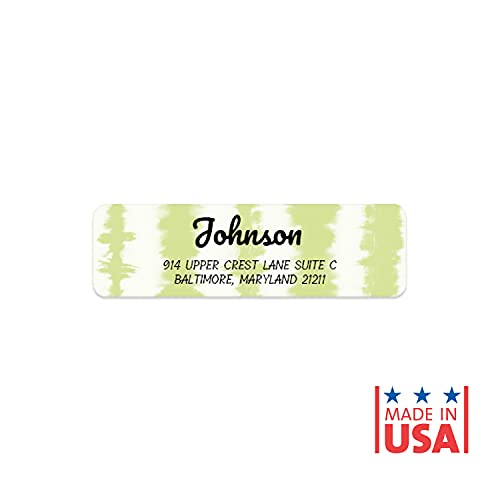 Modern Tie Dye Rolled Address Labels/Roll of 500 Personalized Address Labels/Designer Return Address Stickers in Elegant Plastic Dispenser - size: 500 Labels, style: Modern Tie Dye