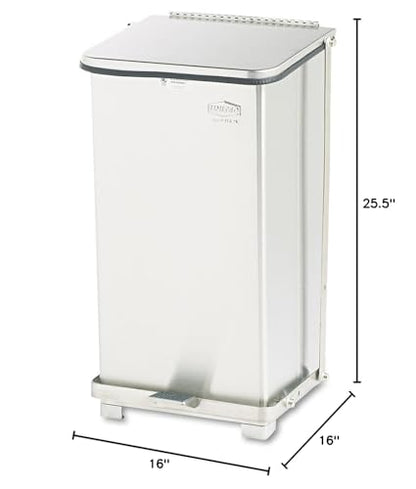 Rubbermaid Commercial Products Defenders Biohazard Steel Trash Can, Step-On, 6.5 GAL, Stainless Steel, Hospital/Doctor's Office/Healthcare Facilities - color: Stainless Steel, size: 6.5G