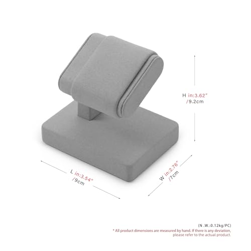Grey Single Watch Display Stand with Microfiber Lining Watch Holder - color: Grey