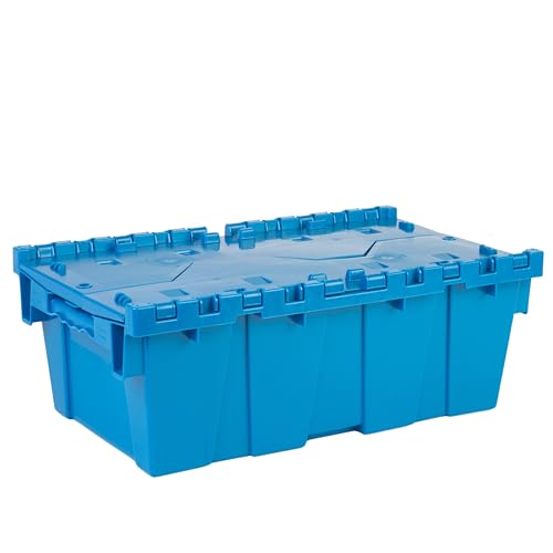 HE HUDSON EXCHANGE 19.6x11.6x7.3” (5 Pack, 3.7 Gallon) Tote with Attached Lid, Blue - color: Blue