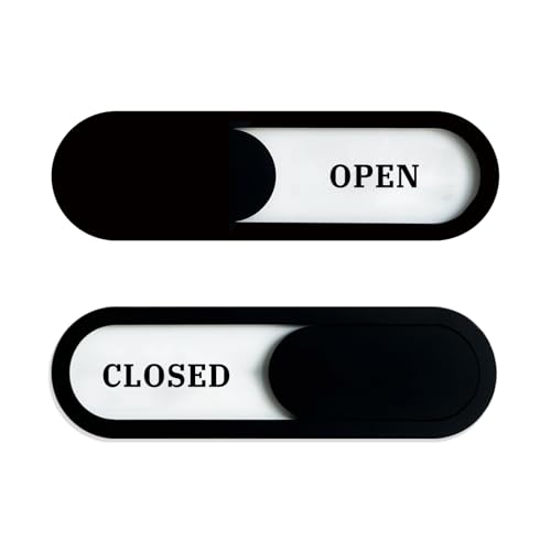 Open/Close Slider Sign, Acrylic, Black 7.4x2.2in - color: Open Closed Signs, size: 1 PCS